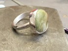 Silver Green Agate Stone Ring £50