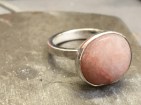 Silver Pink Agate Stone Ring £50